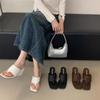 2025 Spring and Autumn New Style Slimming Slope Heel Korean Version Bare Toe Flip Flops Cool Slippers Sandals