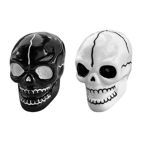 Yousheng Halloween Skull Decoration, Black White Gothic Ornament for Spooky Party, Resin Haunted House Table