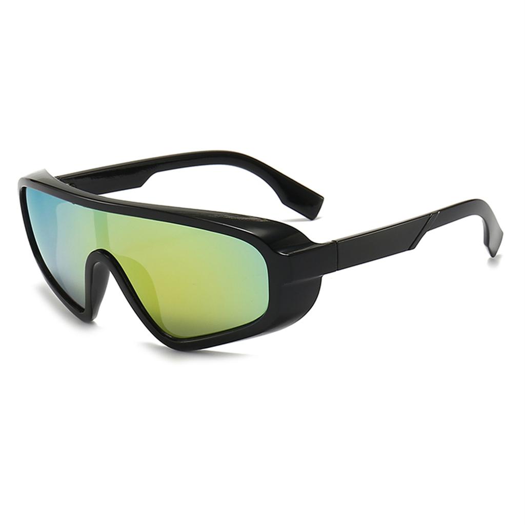 New Personality Colorful Sunglasses Trend Big Frame Sunglasses Women Retro Fashion One-Piece Windshield Sunglasses.