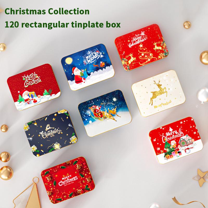 Christmas Transparent Window Tin Box Cookie Candy Tinplate Chocolate Storage Box With Exquisite Lid Christmas Gift Packaging Box