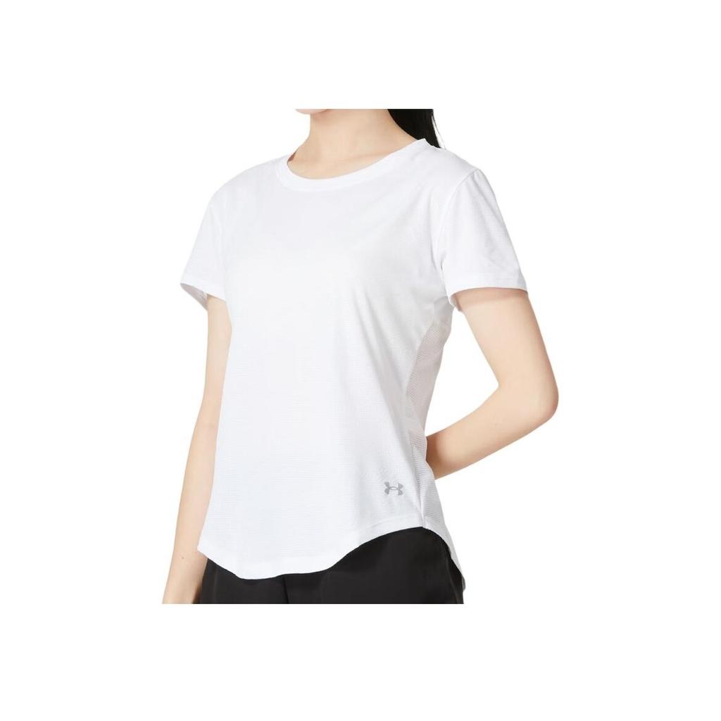 Under Armour Solid Crew Neck Short Sleeve T-Shirt Women Tops White 1373399-100