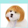 Adorável Peruca Bob Castanha com Franja Para Animais de Estimação Acessórios Elegantes e Modernos para Animais de Estimação