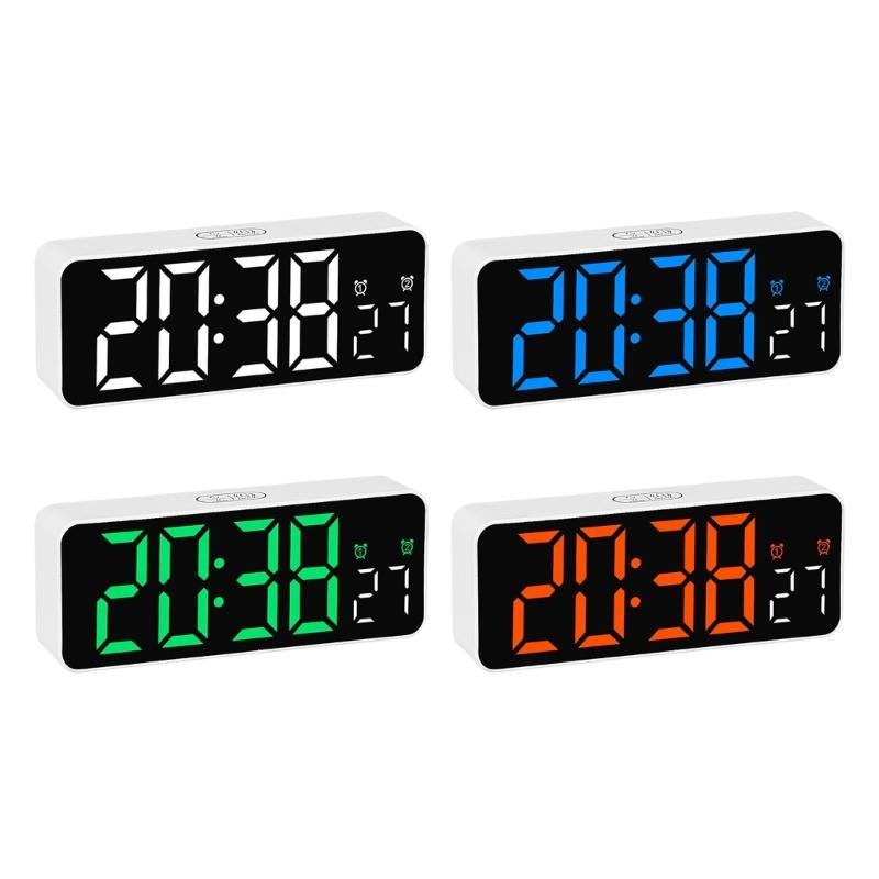 Multifunctional Digital Clock LED Display with 2 Alarms Temperature Monitors and Date for Students and Professional