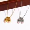 2026 Compact Delicate Pink Ballet Shoe Pendant Necklace with Sparkle Cubic Zirconia Designer Jewelry Gifts for Dance Enthusiasts
