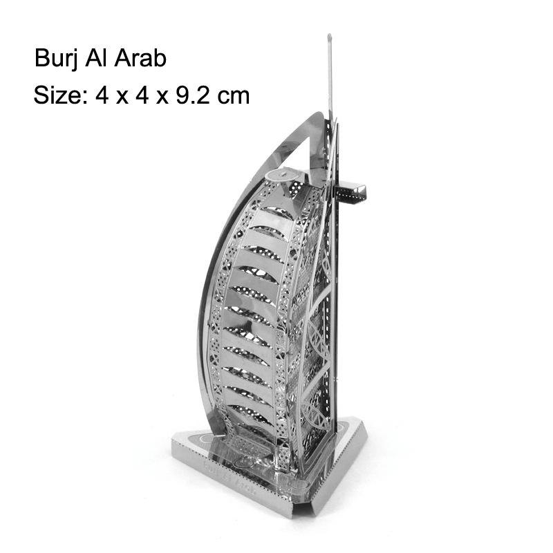 World Architecture 3D Metal Puzzle  Tower Model Diy Laser Cut Jigsaw Model For Adult Kid Educational Toys Desktop Decoration