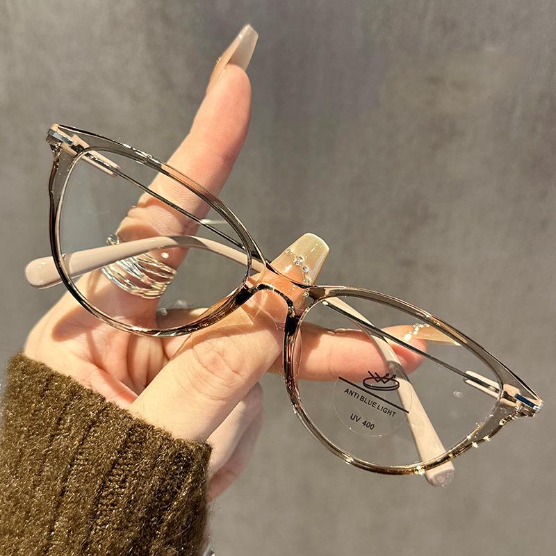 New Tr90 Anti-blue Light Glasses For Women Retro Small Round Frame Cat Eye Glasses Frame