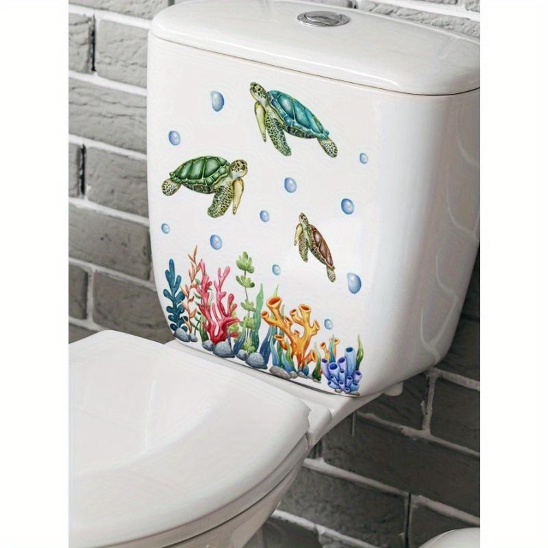 1pc Turtle Pattern Toilet Lid Decal, Stickers, Wall Decal, Vinly Decal For Home Decorations, Festival Decoration Stickers