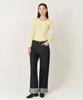 PLAC WOMEN Henley Neck Ribbed T-Shirt Light Green
