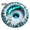 Living Room Xmas Rug 3D Optical Illusion Round Christmas Rug, Cute Santa Claus Crystal Velvet Floor Mat, Non Slip Decor Vivid Printed Circular Carpet