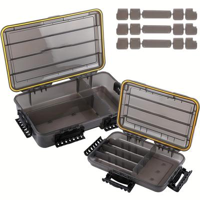 1 Pc Luya Waterproof Multifunctional Bait Box False Bait Storage Box Soft Bait Fly Hook Box Double Iron Plate Glitter Lead Head Hook Box