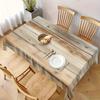 Retro Wood-grain Digital Printed Polyester Tablecloth for Rectangular Dining Table. Suitable for Both Indoor and Outdoor Use.