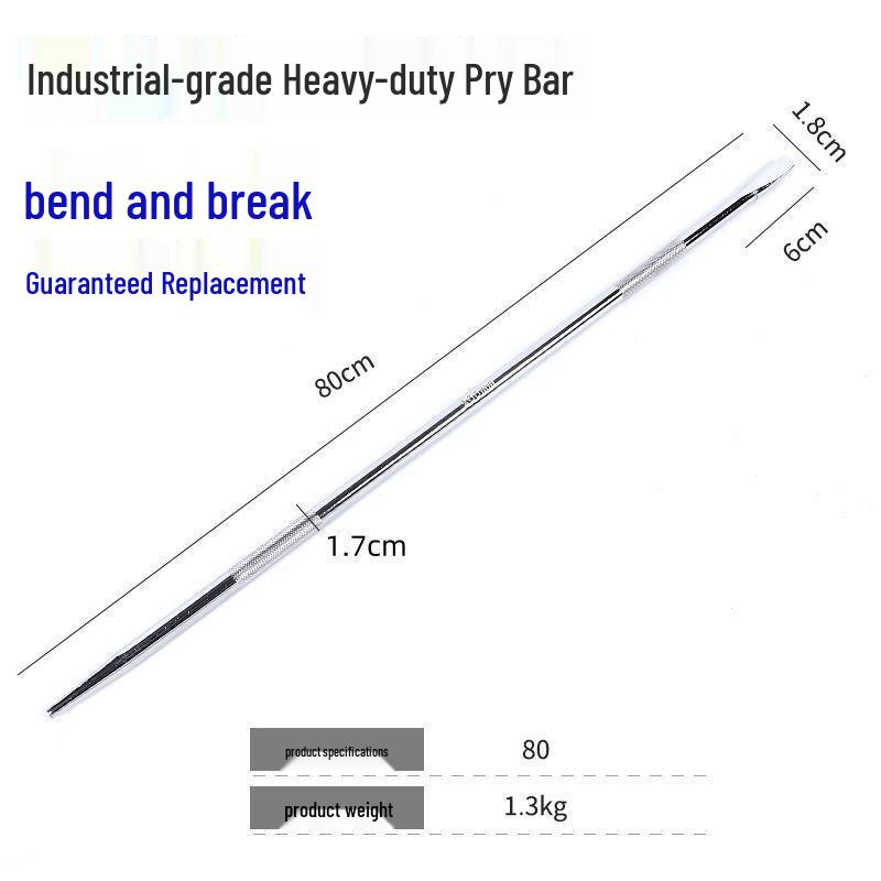 Chrome-Plated Carbon Steel Pry Bar: 30cm to 1m, Round, Quenched, Durable for Tire Removal
