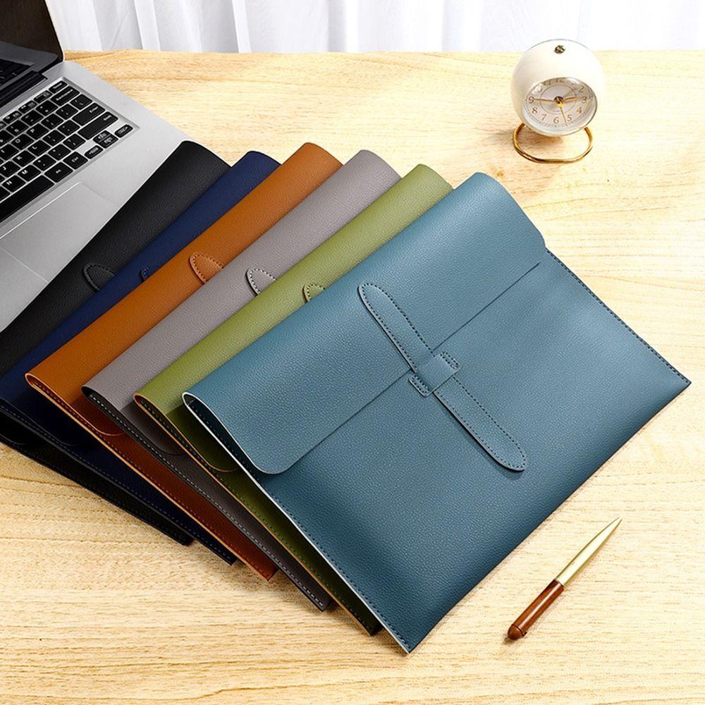 Simple A4 Leather File Folder Large Capacity File Folder Bag  Material