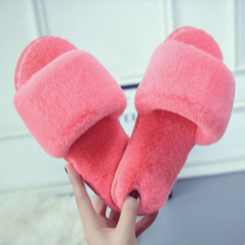 Cotton slippers autumn and winter open toed plush one line mop for living, indoor floor mop, comfortable soft bottom