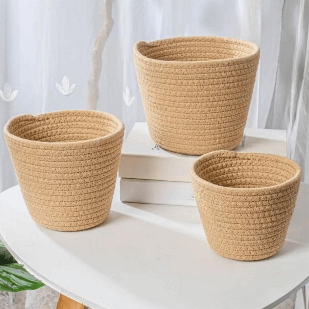 Modern Flower Pot Basket Handmade Woven Flowerpot Weaving Planter  for Sundries Gifts Flowers