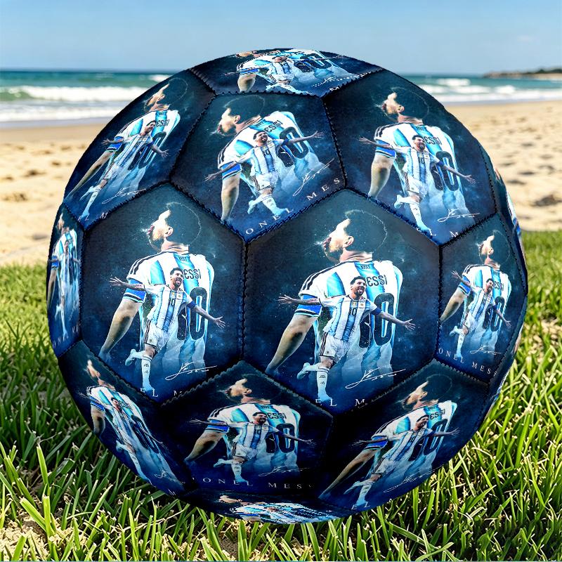 football player Print Size 5 Soccer Ball, PU Wear Resistant Football for Match Training and Daily Practice, Birthday Gift for Soccer Fans