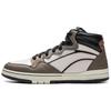 Li Ning Weiwu Pros Synthetic Leather Cow Split Leather Comfortable Simple Durable Lightweight High-Top Sneakers Unisex Sneakers Gray Brown AEPW001-2