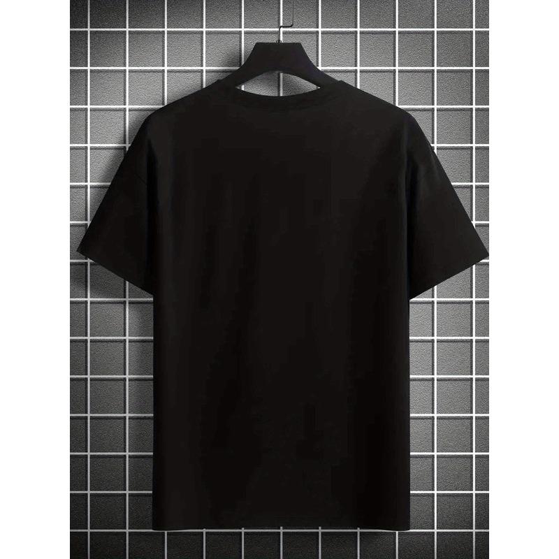 European Size [Humorous Letter T-Shirt] Lightweight Cotton Men's Casual Short-Sleeve T-Shirt - Humorous Letter Print, Crew Neck, Machine Washable