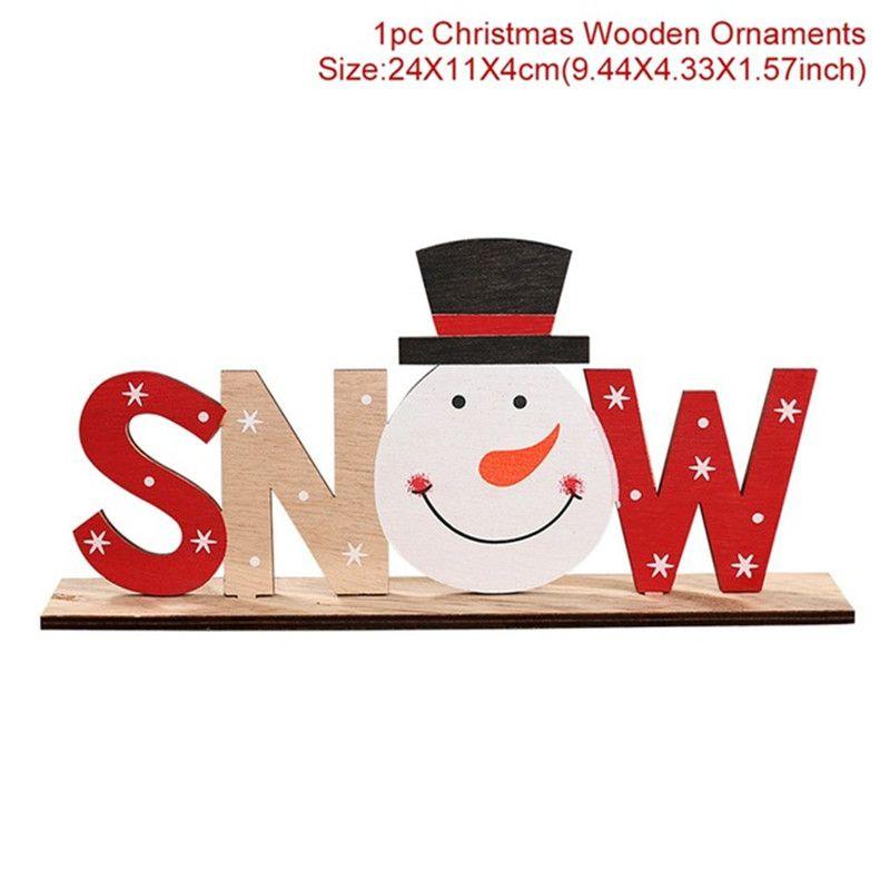 Decor Christmas Wooden Table Desktop Sign Xmas Gifts New Year Home Ornaments