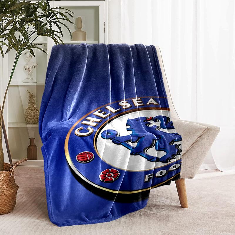 1pc Blanket - Chelsea FC Logo Print Design, Lightweight Blanket for Sofa, Bed- Soft &Warm, Gift for All Seasons