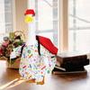 Weather Resistant Cement Garden Geese Sculpture Figure Featuring Seasonal Costumes For Outdoor Patios Display Decoration
