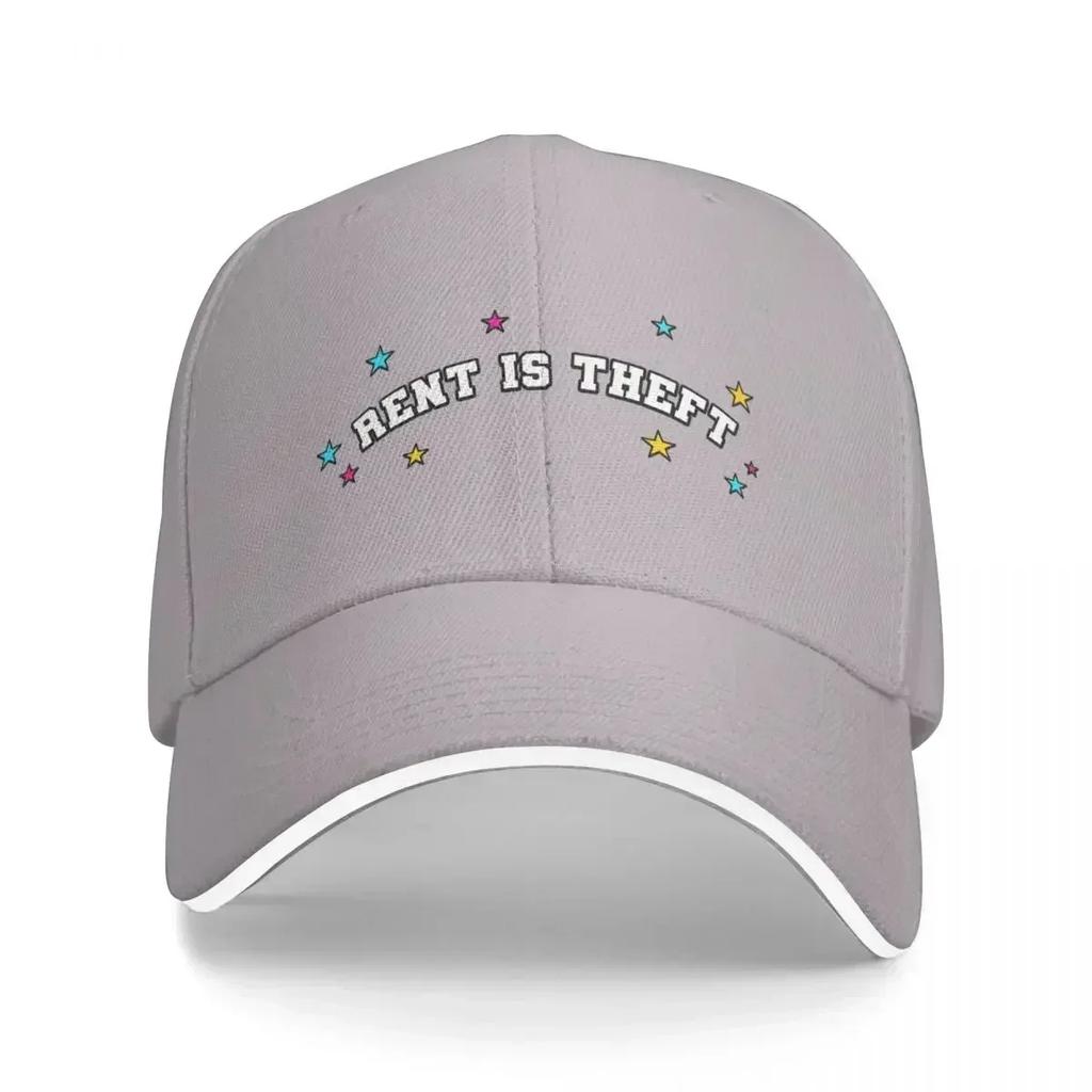 Rent Is Theft Anti Landlord Baseball Cap GentleUnisex Hat Uv Protection Solar Hat Unisexs Hats Womens