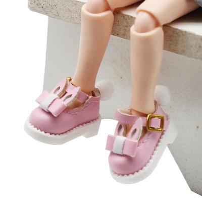 1 Pair Creative Simulation Doll Dress Up Lightweight 1/12 Bunny Toy Shoes for Entertainment Miniature