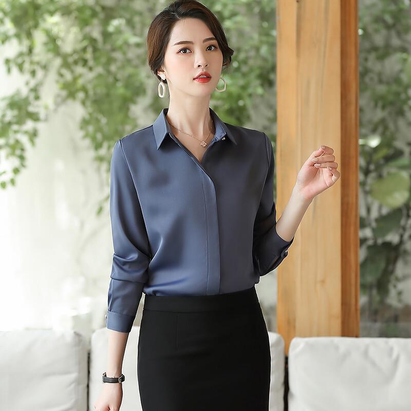 Troyman Women s Long Sleeve Chiffon Shirt L