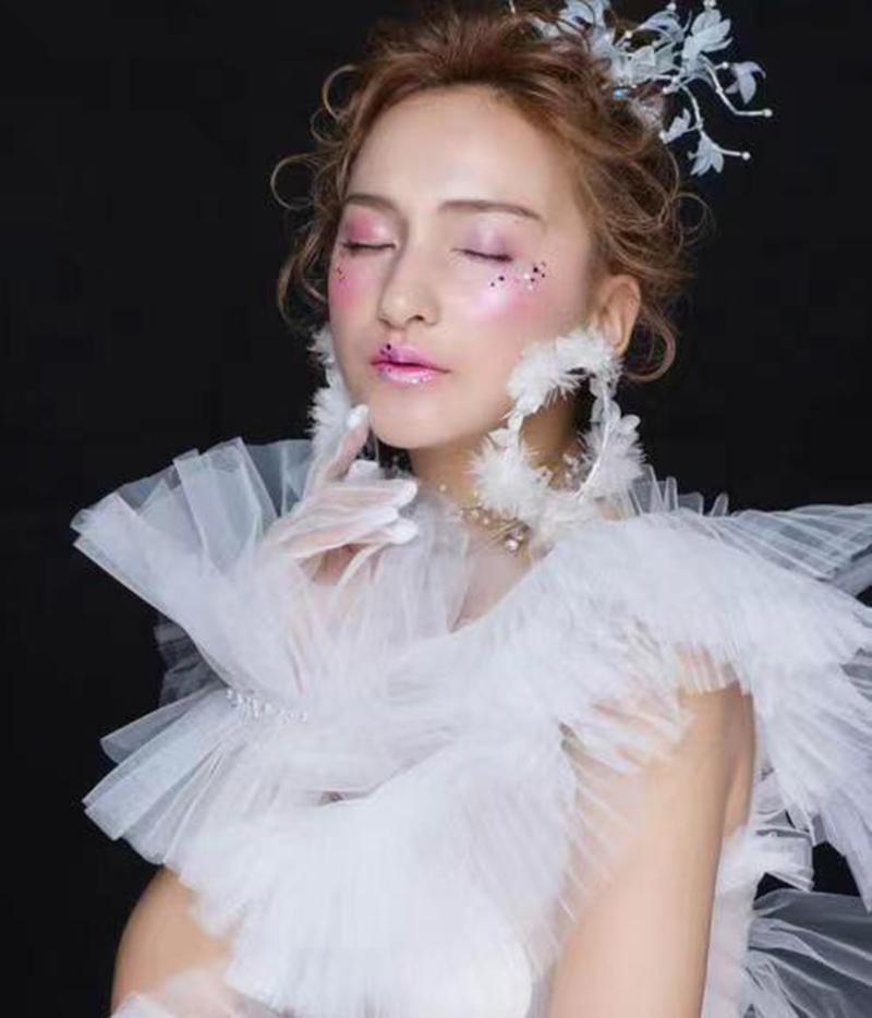 White Tulle Ribbon Bridal Wristband Ruffled Bracelet Party Mesh Sleeves Fake Cuffs Costume Performances Accessory