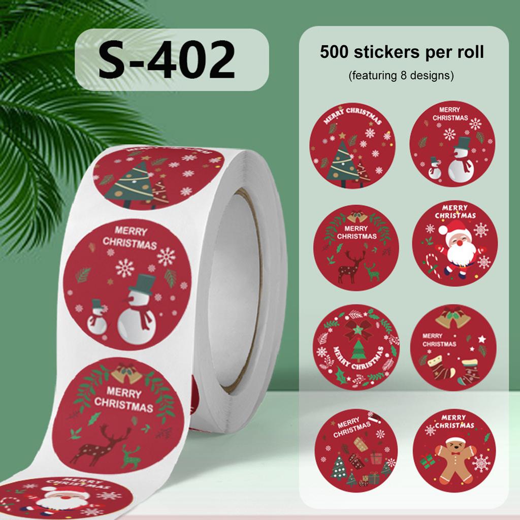 500PCS Waterproof Christmas Gift Tags 1.5x1.5in Self Adhesive Gift Tags for Wrapping Paper Festival Birthday Holiday Decor