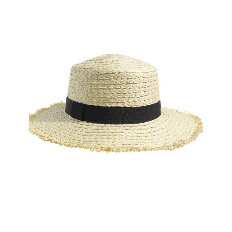 

Новая шляпа из плетеной соломы с полями, летняя, для улицы, для пляжного отдыха, козырек, плоская тулья, премиальная шляпа-цилиндр one size fits all