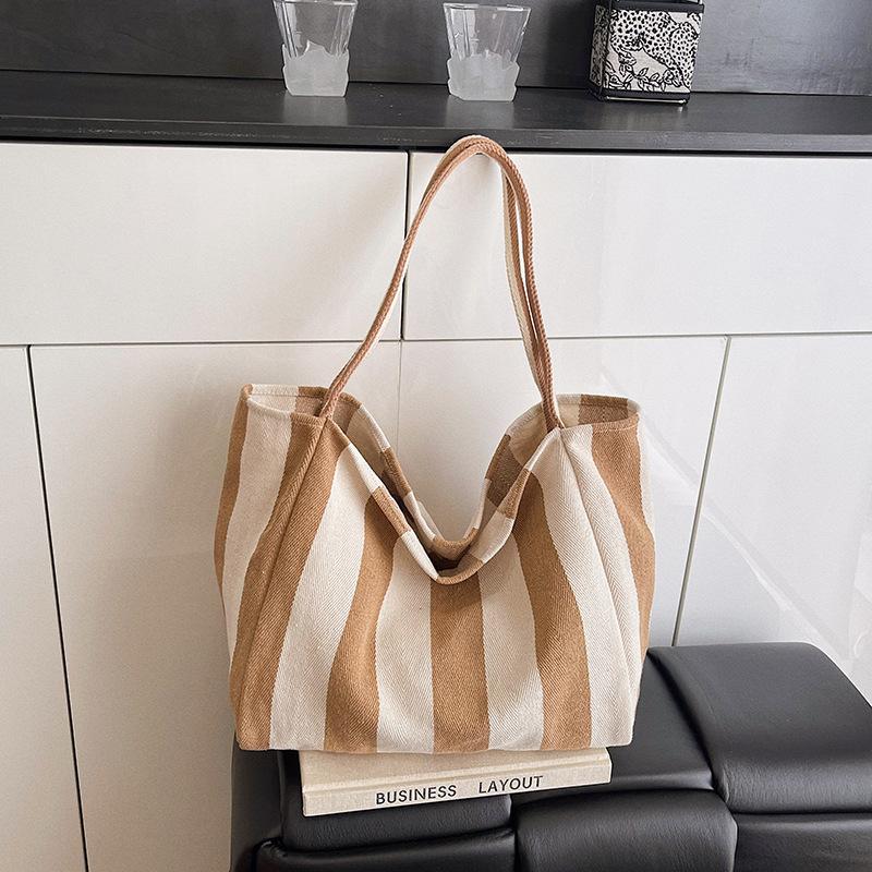 2025 New Striped Beach Bag, Summer Casual Bag, Large Capacity Tote Bag, Shoulder Bag, Minimalist Bag, Christmas Gift
