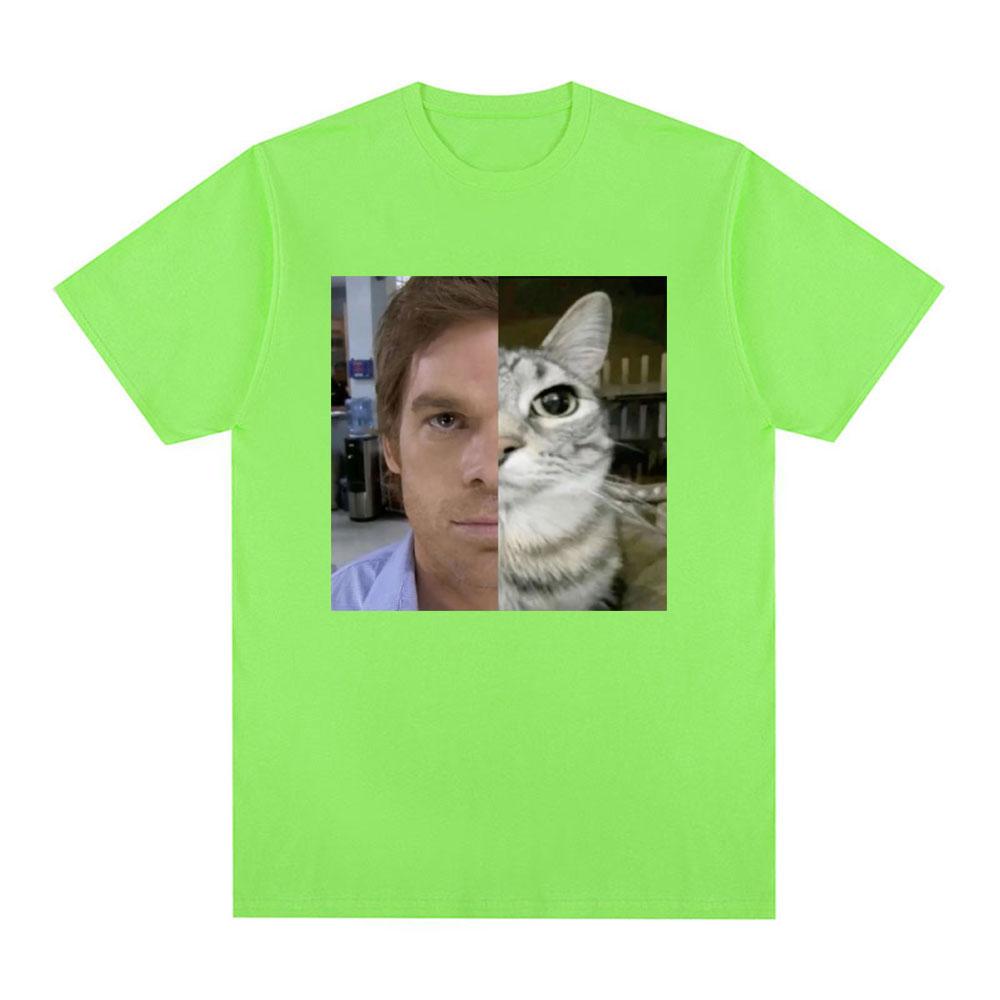 Dexter Morgan Funny Cat Meme T-shirts Cotton Short Sleeve O Neck T-shirt Unisex Streetwear Mens Clothes Harajuku Tee Shirt Tops