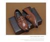 British Men's Crocodile Pattern Shiny Leather Loafers – Pointed Toe Slip-On Shoes for Nightclub Hairstylists, Cross-Border Plus Size Available.
