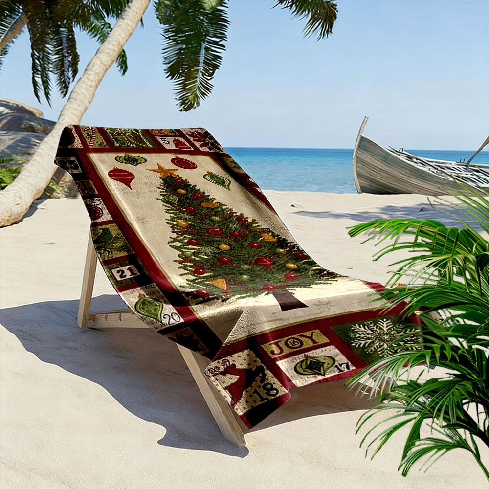 Christmas Tree Holiday Towel Beach Towel Quick-drying for Travel Outdoor Sports Jogging Beach and Swimming
