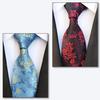 WHITE FANG Necktie, Floral Pattern, Solid Color, Suitable for Suits, Business, Casual, Stylish, Washable, Men's NC018 (09: Purple 283)