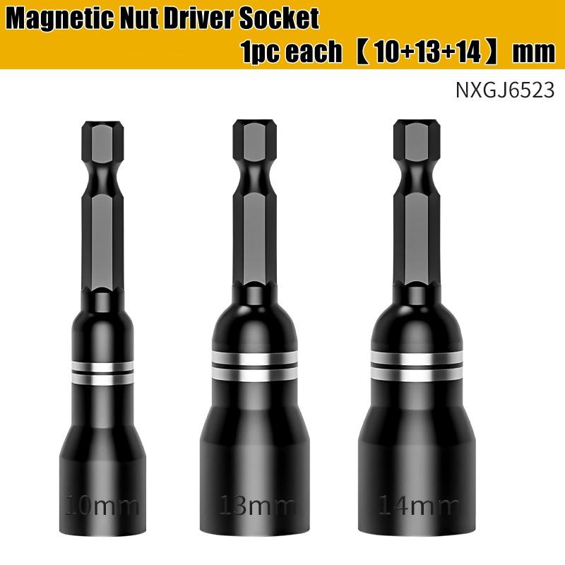 CR-V Steel Magnetic Nut Screwdriver Socket Bits For Power Drills Hex Shank Driver/Adapter Socket Wrench Tool Parts Accessories