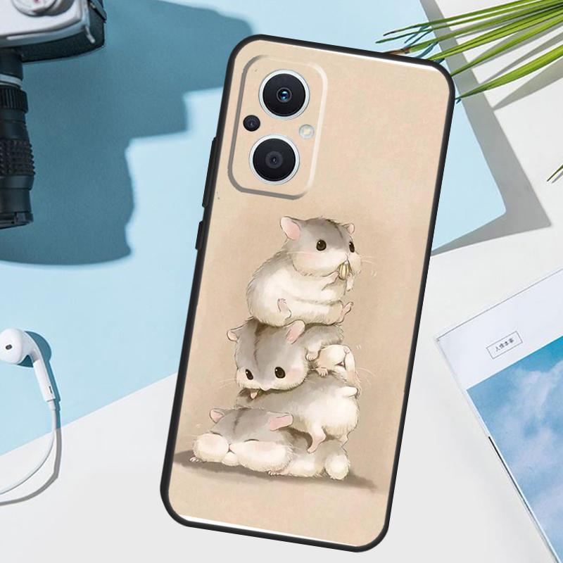 Cute Lovely Pet Hamster Cover For OPPO Reno 14 Pro 10 11 12 13 14F 13F 12F 11F 7 8 Lite OPPO Find X9 X6 X5 X8 Pro Case