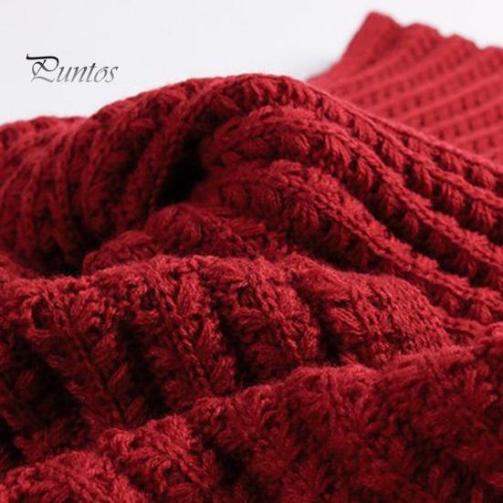 Solid Color Wrap Women Scarf Thickened Warm Autumn Winter Versatile Comfortable Knitting Long Fashion Accessory