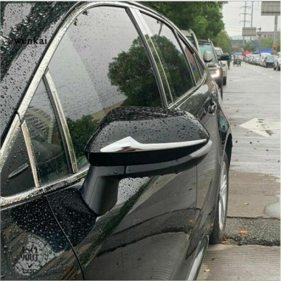 2Pcs Side Rearview Mirror Moulding Strip Cover Trim For Toyota Yaris 2020 2021