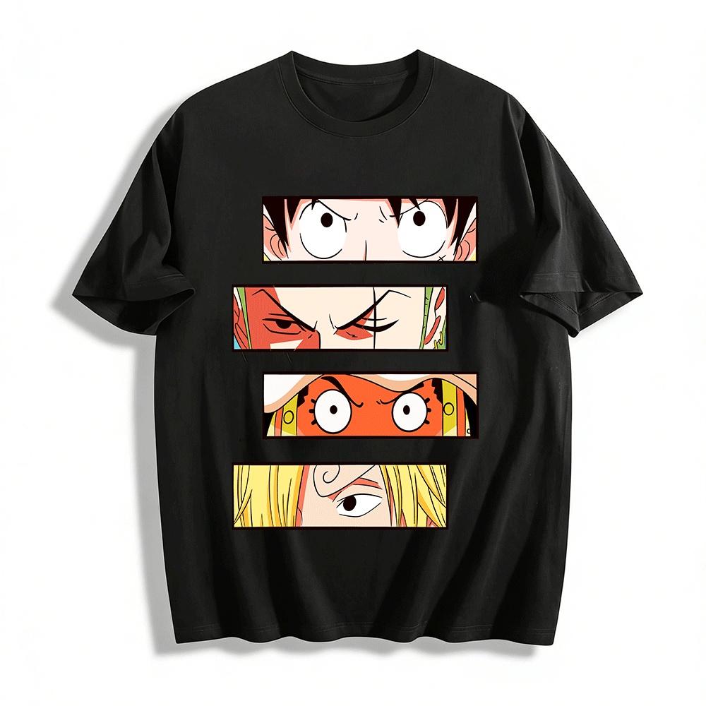 

One Piece Straw Hat Crew Core Members Eyes Print Casual Tee Pure cotton T-shirt XXS