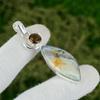 Sisters Day Deal Natural Ocean Jasper Smoky Quartz Pendant Jewelry 925 Silver