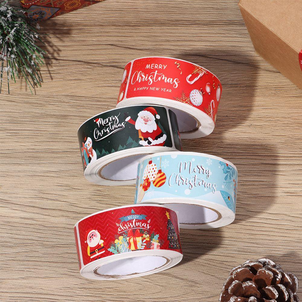 Xmas Tree Snowman Gifts Wrapping Decals Merry Christmas Decoration Label Package Seal Stickers