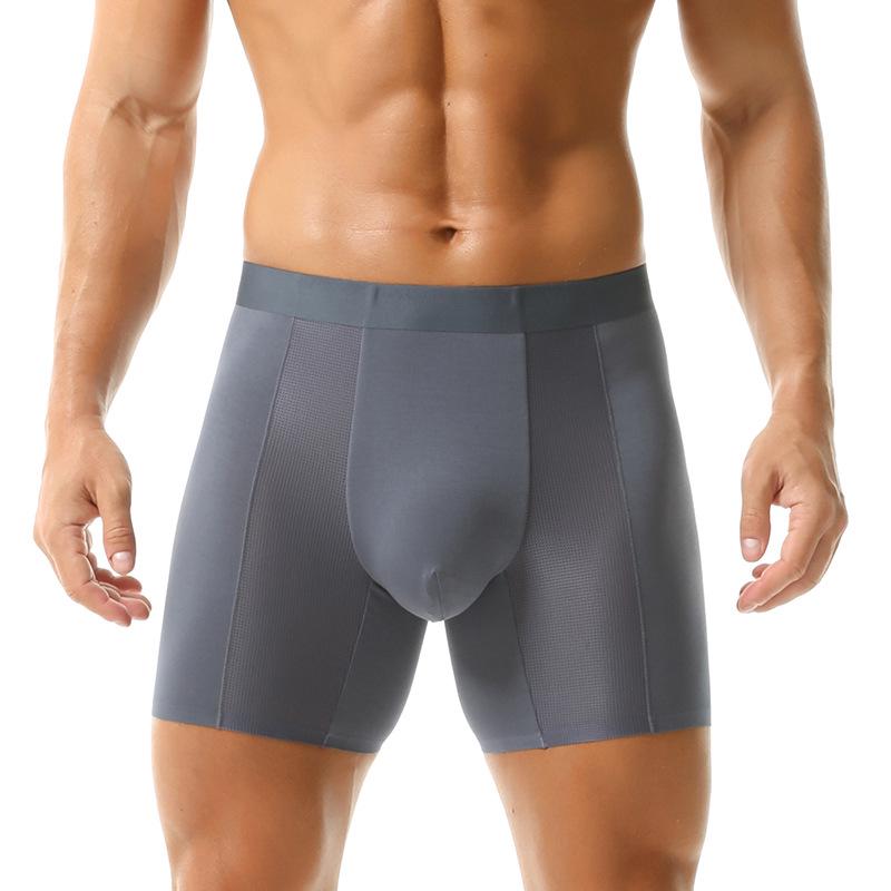Men s Breathable Modal Mesh Boxer Briefs: Antibacterial, Seamless, Plus Size Comfort 2XL