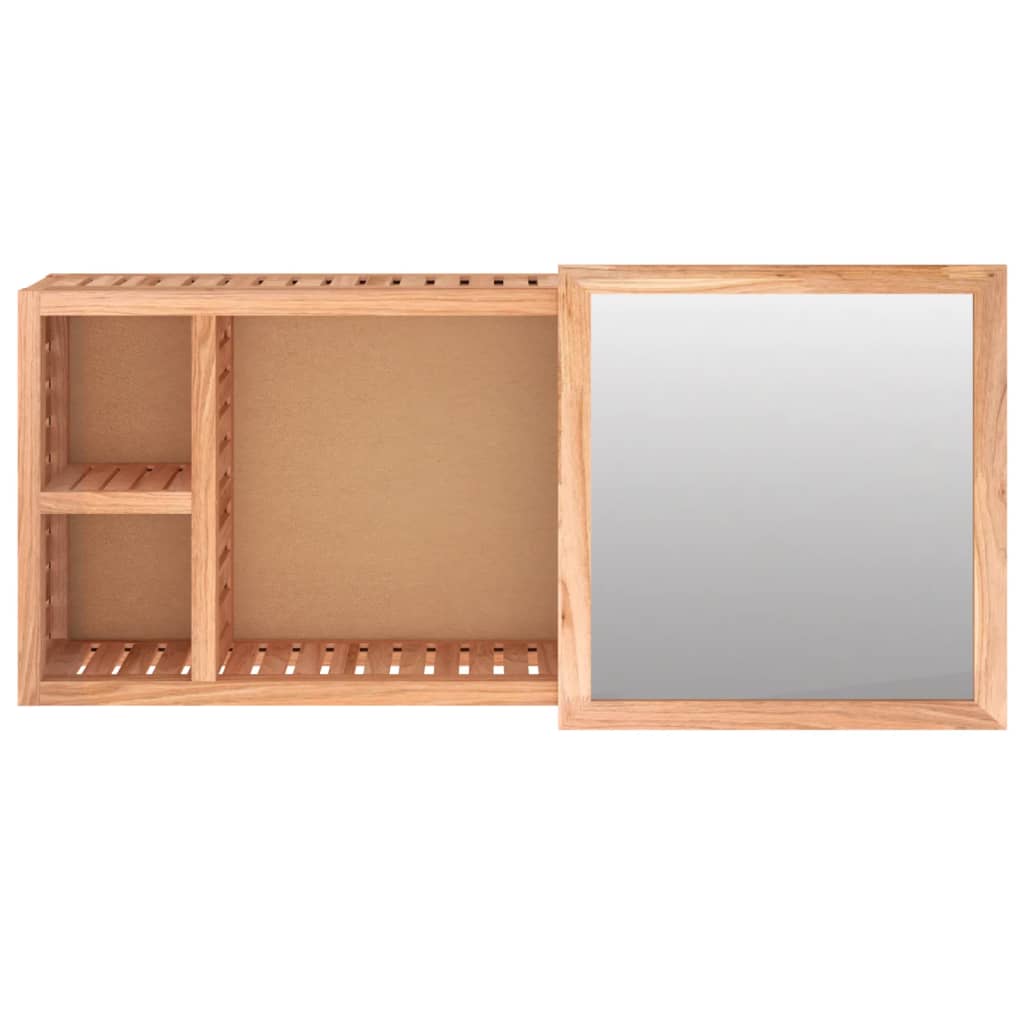 Mirror Cabinet 80 X 17 X 34 Cm Solid Walnut Wood
