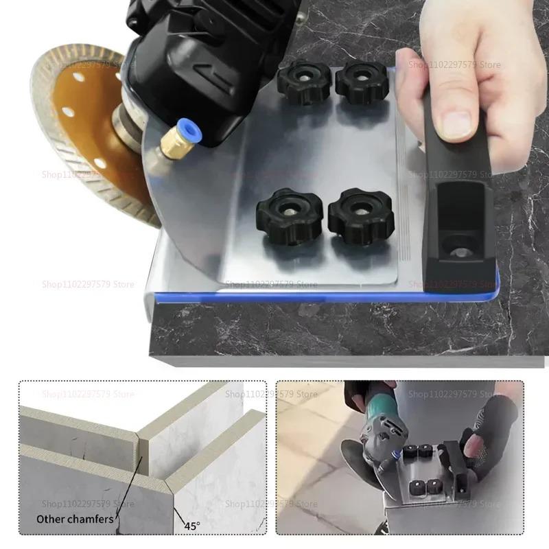 Supporto per smerigliatrice angolare per piastrelle Taglio smussato a 45 gradi Utensile smussatore angolare per piastrelle a 45° per tagliare per tagliare piastrelle ceramiche pietra
