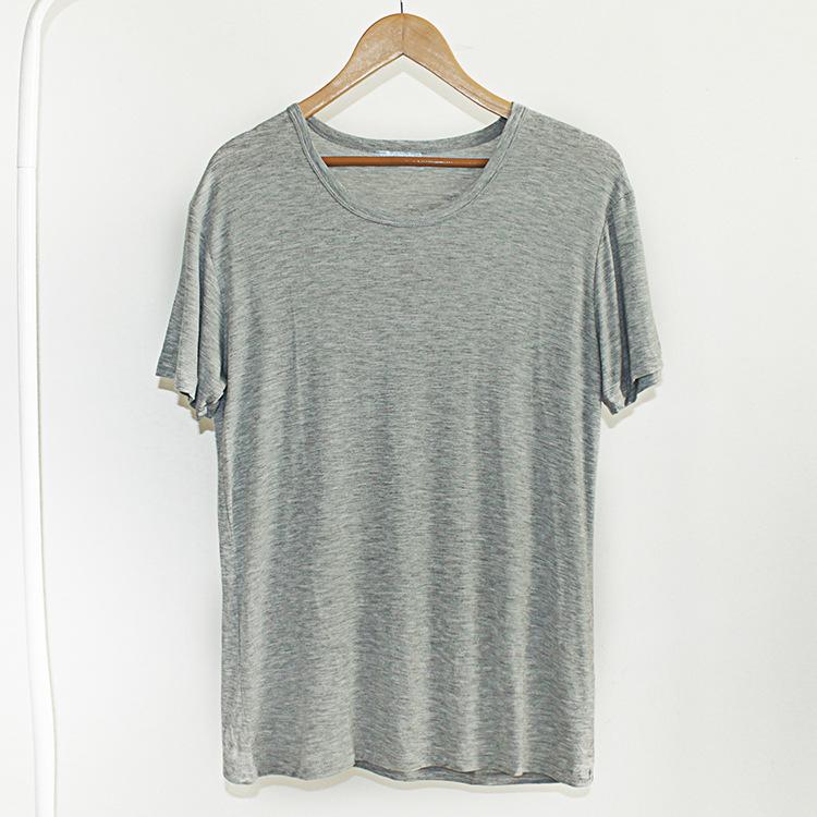 

Mens Summer Stretchy T-Shirt Soft Breathable Short Sleeves Sleep T-shirts for Men Round Neck Casual Basic Tee Shirt Athletic Gym Workout Home T-shirts L серый