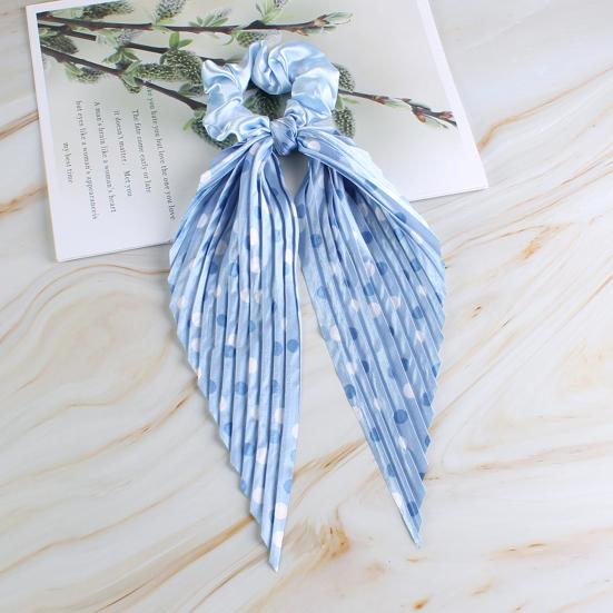 Hair Rope Dot Print Handmade Pleated Ribbon Hair Tie No Damage High Elasticity Ponytail Holder Daily Hair Accessory