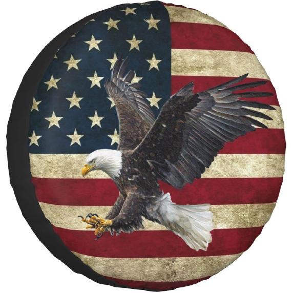 Spare Tire Cover n Flag Tire Covers Protector Wheel Tire Covers 17inch