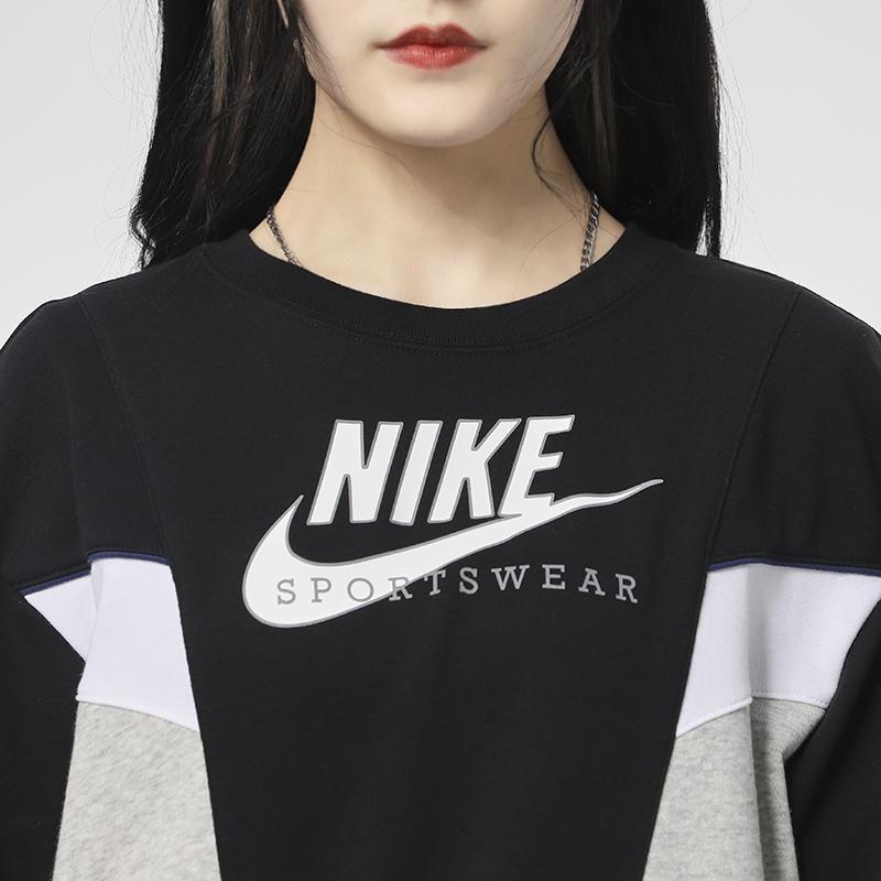 Nike Casual Sports Crewneck Pullover Sweatshirt Women Sweatshirt Black CZ8599-010